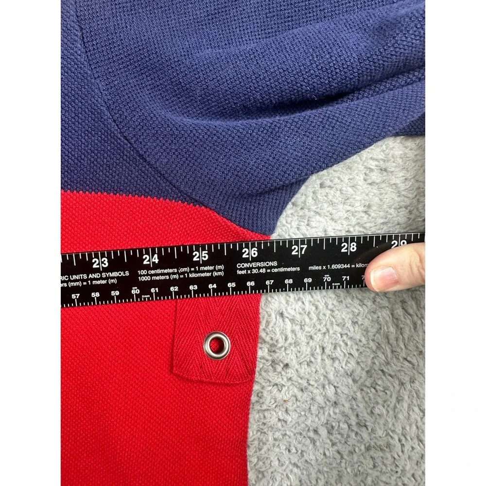 Polo Ralph Lauren‎ Mens 2XLT Tall Navy Blue Red Colorblock Pique Polo Shirt